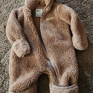 Nike Cozy Tan Sherpa Kids Footie